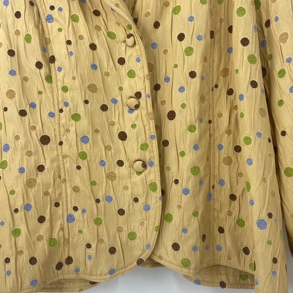 Boho elegant polka dot design artsy button front blazer jacket - Picture 10 of 14